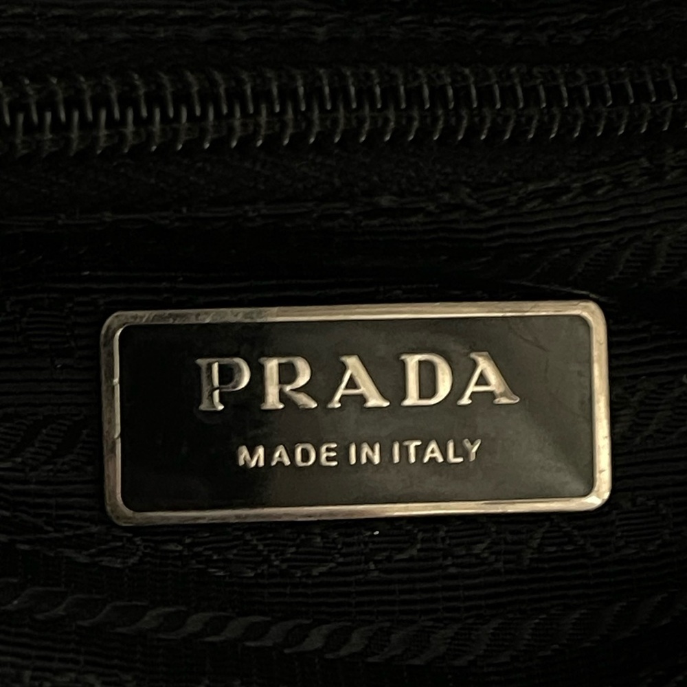PRADA Black Logo Nylon x Leather Shoulder Bag - Picture 9 of 13